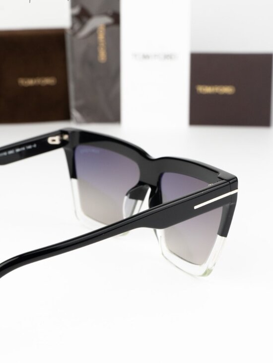 Tom Ford EDEN Women Sunglasses Black Grey Mirror Square FT1110 05C NEW AUTHENTIC main image 4